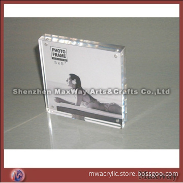 Mini Square Transparent Company Plastic Lucite Photo Frame